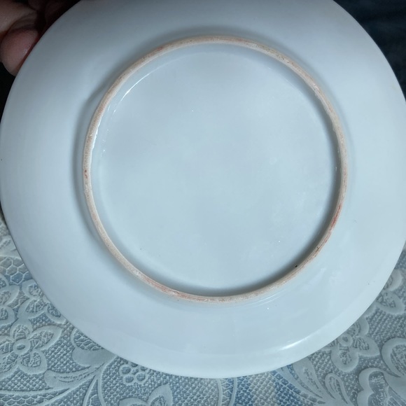 Artisan porcelain plate w/china painted pine cone scene. $11 - Picture 3 of 3